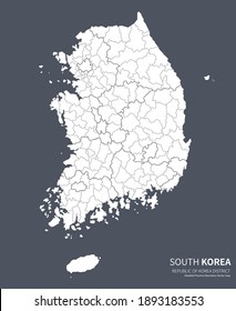 mapa vectorial de corea del sur.