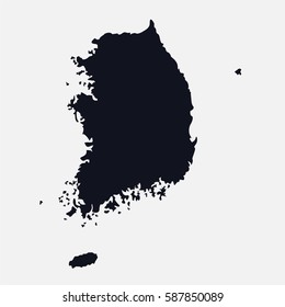 vector map - South Korea