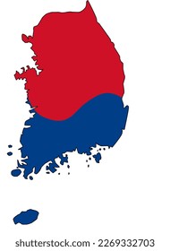 Mapa de vectores de Corea del Sur. Calidad y precisión.