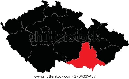 Vector Map South Moravia Region on Czech Republic