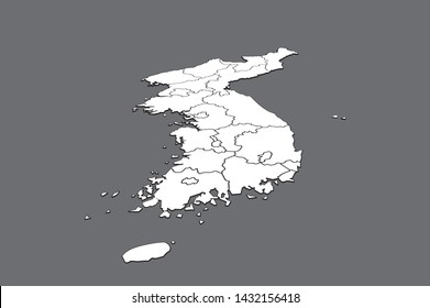 vector map of south and north korea.
korean peninsula.