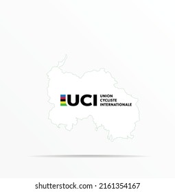 Vector map South Ossetia (Alania) combined with Union Cycliste Internationale (UCI) flag.