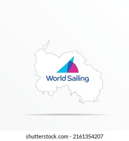 Vector map South Ossetia (Alania) combined with World Sailing (WS) flag.