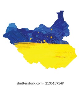 Mapa de vectores en Sudán del Sur. Ilustración vectorial aislada. Negro sobre fondo blanco. Ilustración EPS 10.