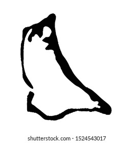 Vector map South Tarawa. Isolated vector Illustration. Black on White background. EPS 10 Illustration.