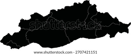 Vector Map of Southeastern Anatolia Region of Turkey Isolated Silhouette