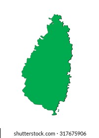Vector Map of the Sovereign Island Country of Saint Lucia