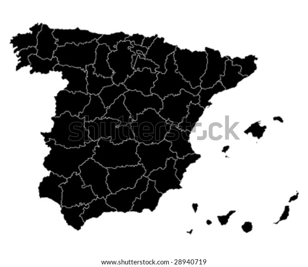 Vector Map Spain Stock Vector (Royalty Free) 28940719