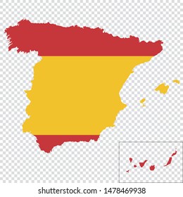 vector map of spain with flag