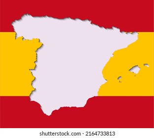 Mapa de vectores España hizo la bandera nacional aislada en el fondo. Marca de estado creativo de Template Europe para diseño, ilustración, patrón, informe, infografía, fondo. Símbolo de concepto de España