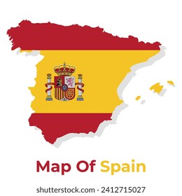 Vector map of Spain with national flag