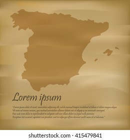 vector map Spain old paper
