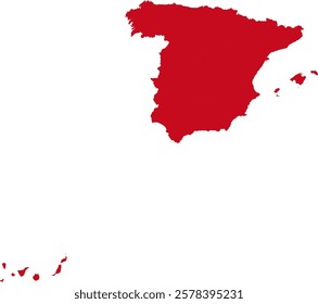 Vector map of Spain with regional divisions, featuring a clear and detailed outline. Ideal for educational, infographic, and creative projects. Editable, scalable, and SEO-friendly design