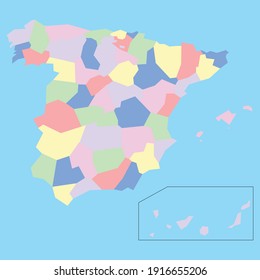 vector map of Spain to study