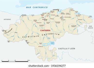 vector map of the Spanish autonomous communities of Cantabria