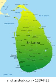 Vector map of Sri Lanka country