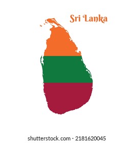 Mapa vectorial de la Ilustración de Sri Lanka