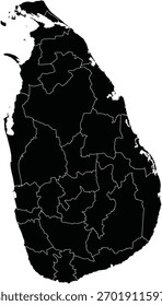 Mapa de Vector de Sri Lanka con Regiones
