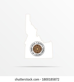 Vector map State of Idaho combined with Agua Caliente Band of Cahuilla Indians flag.