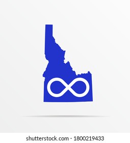 Vector map State of Idaho combined with Metis Blue flag.