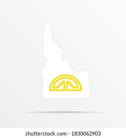 Vector map State of Idaho combined with Andean Community flag.