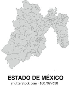 Vector Map of State of Mexico Divided Into Municipalities