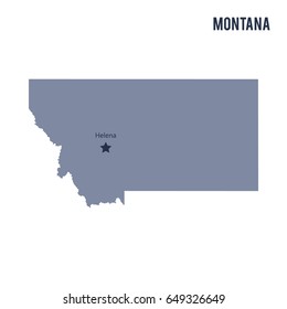 Vector map State of Montana isolated on white background. Travel Vector Illustration.
