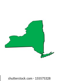 Vector Map of the State of New York; Illustrator 8