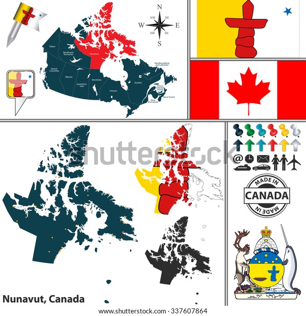 454 Cartoon Nunavut Coat Of Arms Coloring Page for Kindergarten