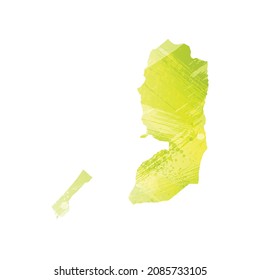 Vector map State of Palestine. Isolated vector Illustration. Black on White background. EPS 10 Illustration.