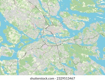 Vector Map of Stockholm, Sweden 