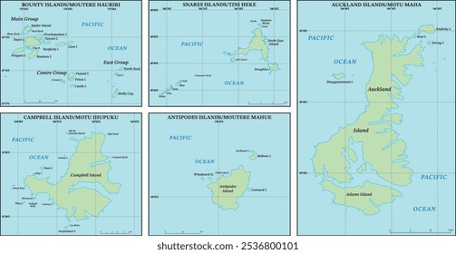 Vector map of the Subantarctic Islands of New Zealand