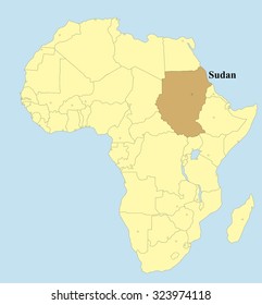 Vector map of Sudan in Africa 