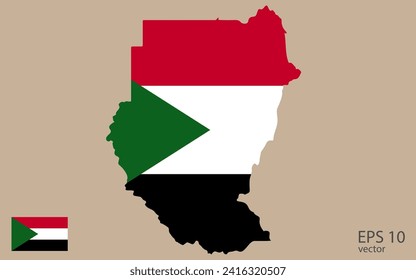 Vector map of Sudan. Vector design isolated on grey background.
