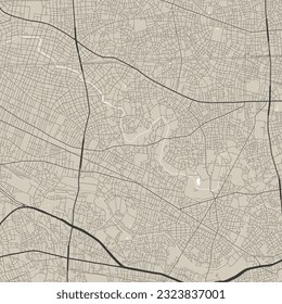 Mapa vectorial de Suginami, Japón. Afiche de la hoja de ruta de las ciudades urbanas. Mapa de Suginami.