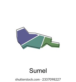 mapa vectorial de Sumel colorido y moderno contorno, Alto nivel detallado de ilustración vectorial Plantilla de diseño, adecuado para su empresa