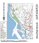 Vector map with summits, rivers, railroads, streets, lakes, parks, airports, stadiums, correctional facilities, military installations and federal lands by zip code 14202 with labels and clean layers.