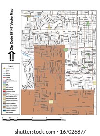 Vector map with summits, rivers, railroads, streets, lakes, parks, airports, stadiums, correctional facilities, military installations and federal lands by zip code 89147 with labels and clean layers.