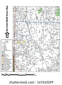 Vector map with summits, rivers, railroads, streets, lakes, parks, airports, stadiums, correctional facilities, military installations and federal lands by zip code 98446 with labels and clean layers.