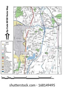 Vector map with summits, rivers, railroads, streets, lakes, parks, airports, stadiums, correctional facilities, military installations and federal lands by zip code 98188 with labels and clean layers.