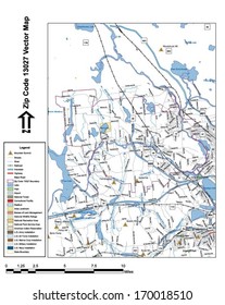 Vector map with summits, rivers, railroads, streets, lakes, parks, airports, stadiums, correctional facilities, military installations and federal lands by zip code 13027 with labels and clean layers.