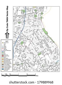 Vector map with summits, rivers, railroads, streets, lakes, parks, airports, stadiums, correctional facilities, military installations and federal lands by zip code 78404 with labels and clean layers.