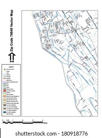 Vector map with summits, rivers, railroads, streets, lakes, parks, airports, stadiums, correctional facilities, military installations and federal lands by zip code 79849 with labels and clean layers.