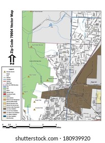 Vector map with summits, rivers, railroads, streets, lakes, parks, airports, stadiums, correctional facilities, military installations and federal lands by zip code 79904 with labels and clean layers.