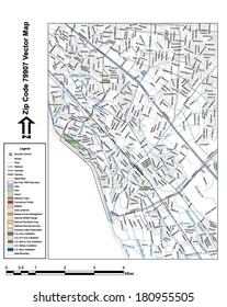 Vector map with summits, rivers, railroads, streets, lakes, parks, airports, stadiums, correctional facilities, military installations and federal lands by zip code 79907 with labels and clean layers.