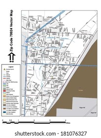 Vector map with summits, rivers, railroads, streets, lakes, parks, airports, stadiums, correctional facilities, military installations and federal lands by zip code 79924 with labels and clean layers.