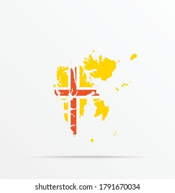 Vektorplan Svalbard, Spitsbergen, Spitzbergen in Verbindung mit der Svalbard-Flagge.