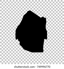 Vector map Swaziland. Isolated vector Illustration. Black on White background. EPS 10 Illustration.