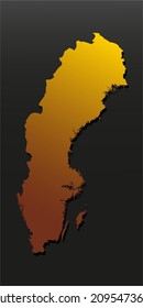 Vektorplan Schweden hat goldenen Stil einzeln auf dem Hintergrund. Template Europe kreatives Gold Metall für Design, Illustration, Muster, Bericht, Infografik, Hintergrund. Concept-Symbol der Karte Schweden