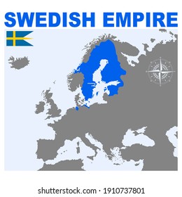 Vector Map Of The Swedish Empire For Your Project